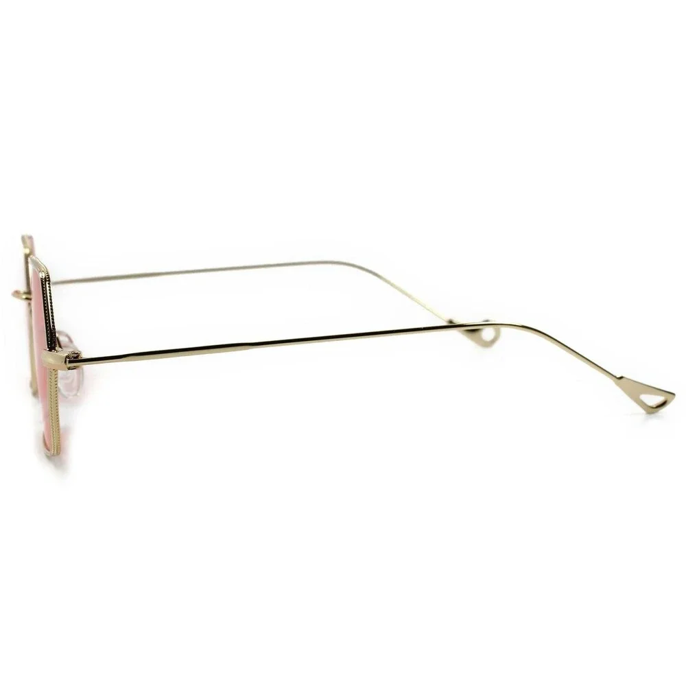 Old Classic Indie Retro Funky Gothic Gold Red Lens Steampunk Polygon Sunglasses